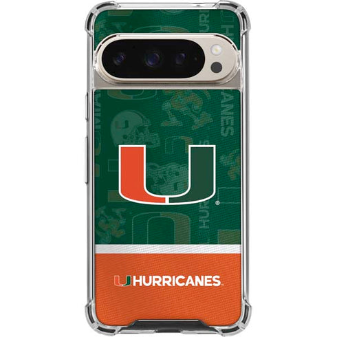 University of Miami U Hurricanes Google Pixel 9/9 Pro Clear Case